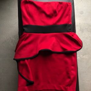 Red bodycon peplum dress